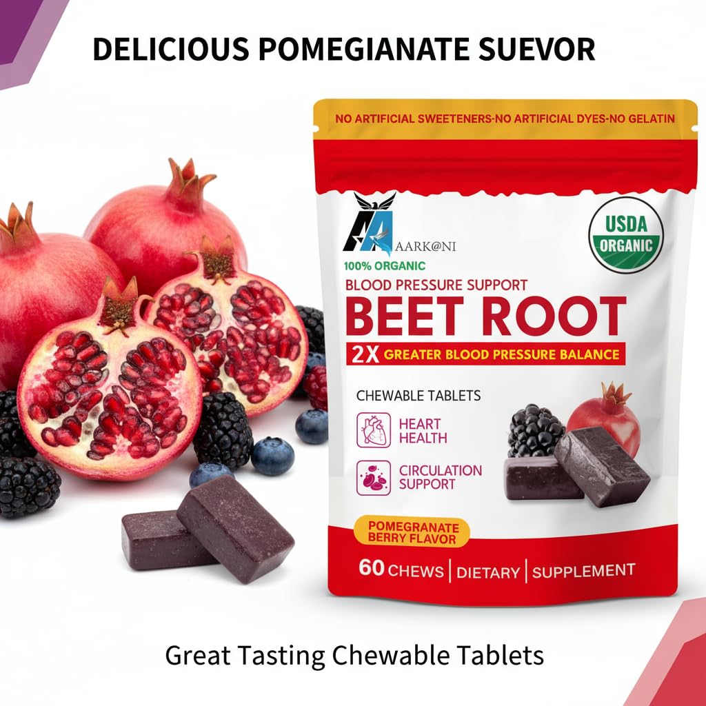 Aziz Arkani Beet Root Organic Chewable Tablets, 60 Count