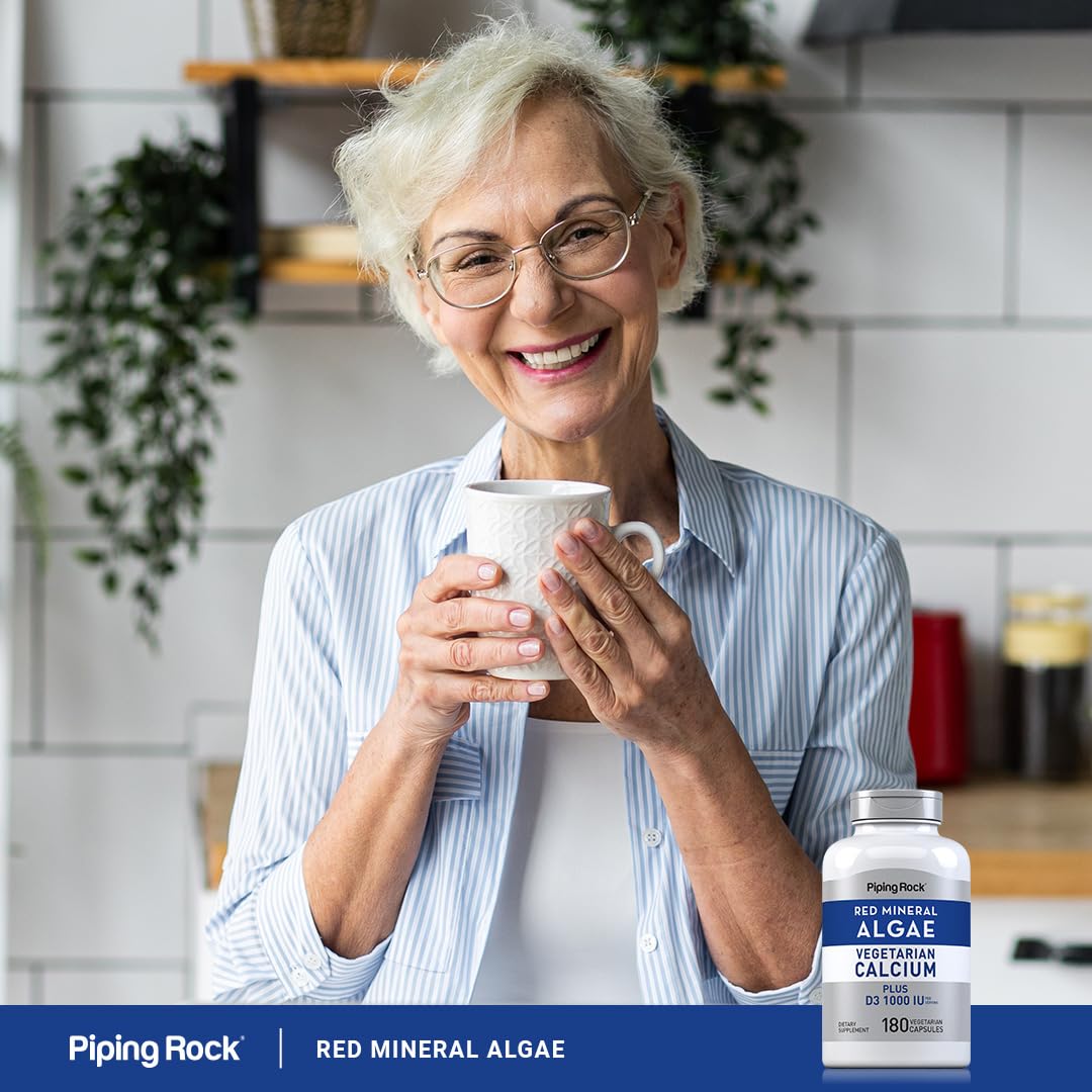 Piping Rock Red Mineral Algae Vegetarian Calcium 180 Capsules