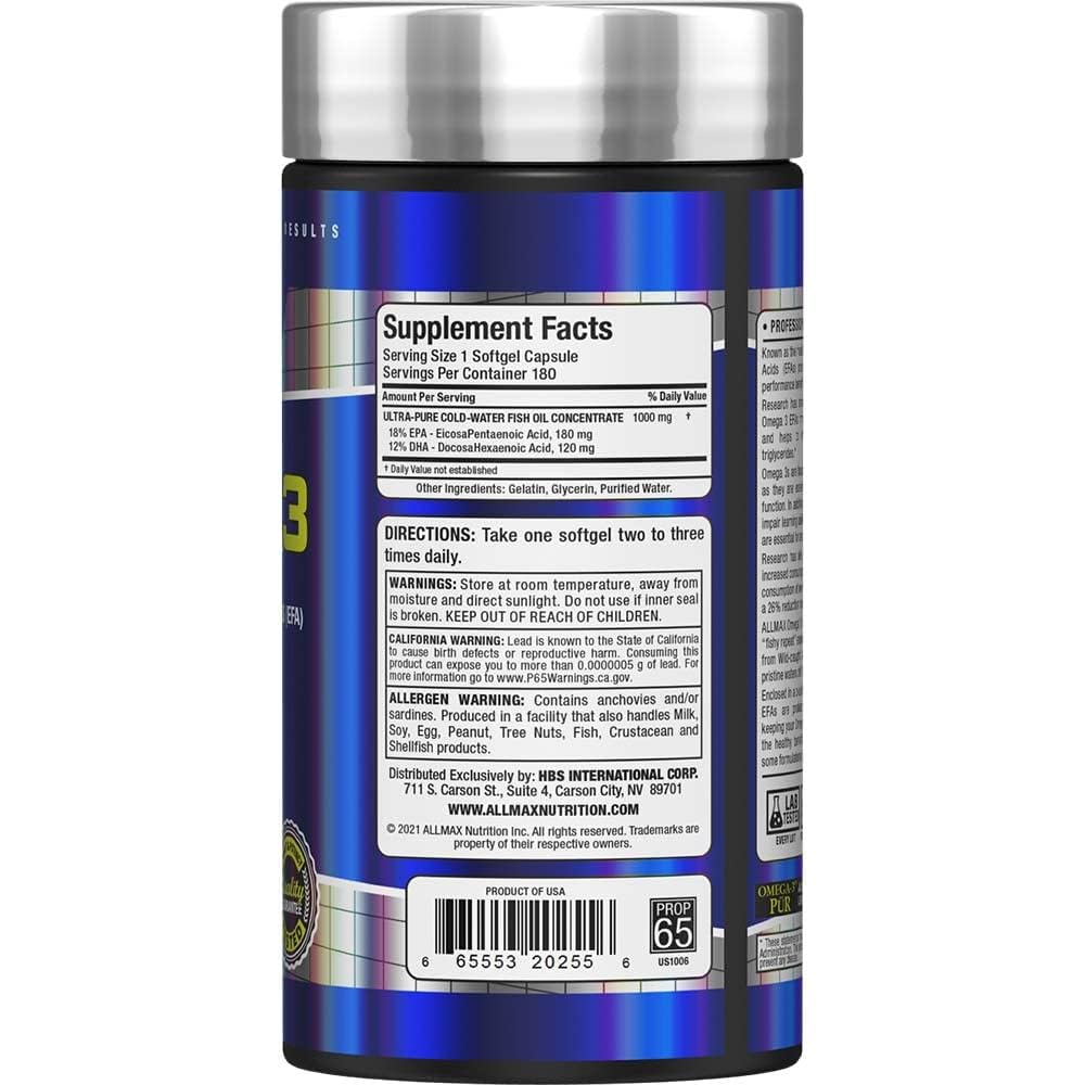 ALLMAX Omega 3-180 Softgels 180 Count