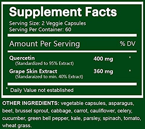 Na'trition Quercetin with Grape Skin Extract Capsule, 120 Capsules