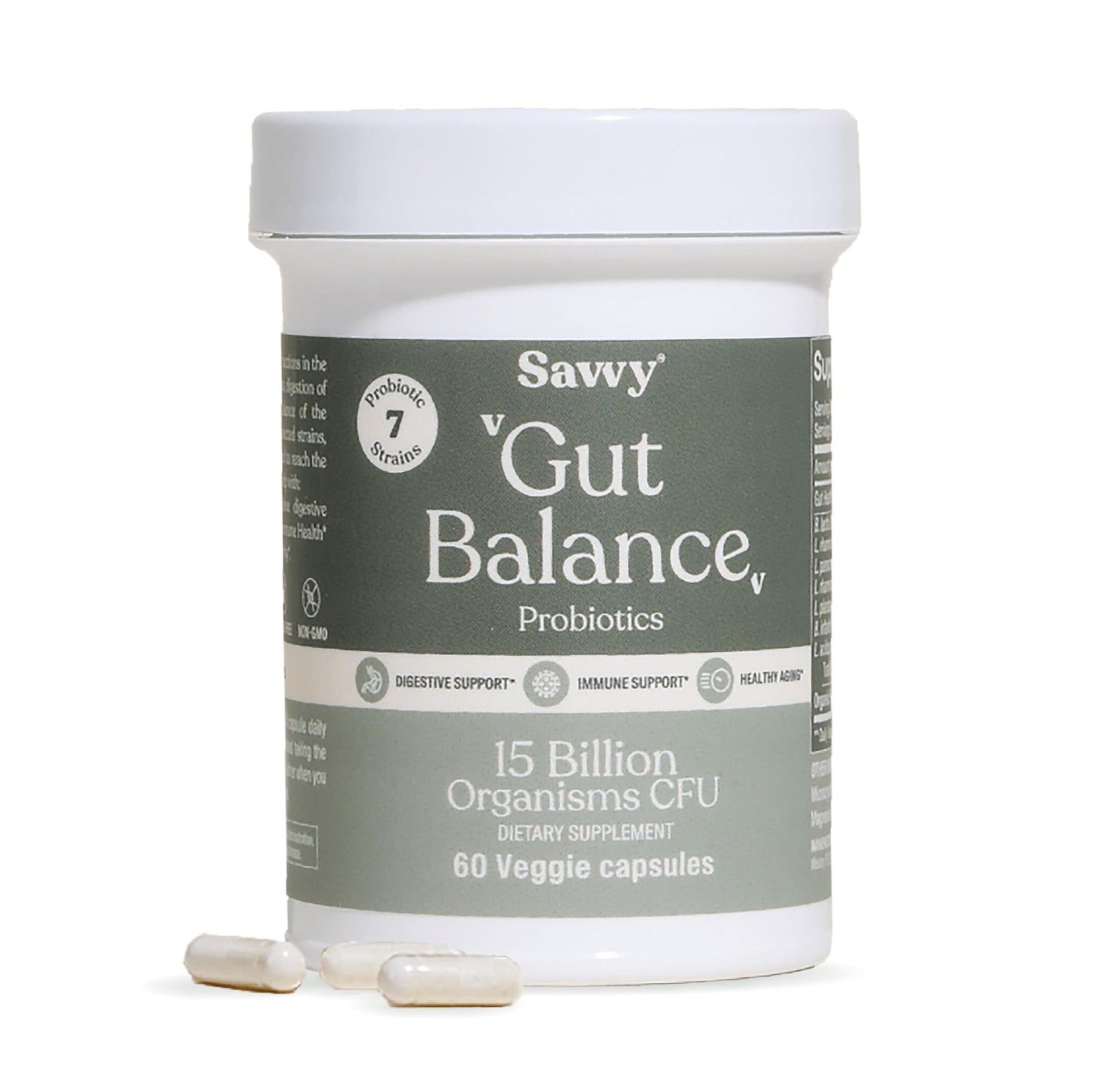 SAVVY Gut Balance Probiotics for Women & Men Capsules, 60 Capsules