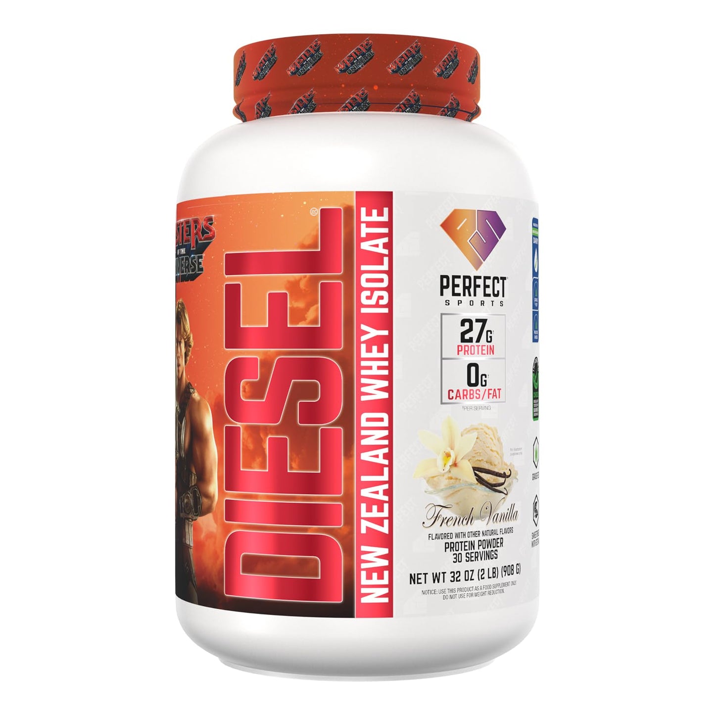 PERFECT SPORTS Masters of the Universe He-Man Limited Edition Diesel New Zealand Whey Isolate Powder 32