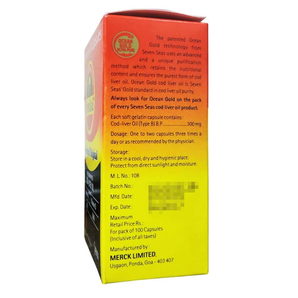 Sevenseas Cod Liver Oil 500 Softgel Capsules, 1500 Count
