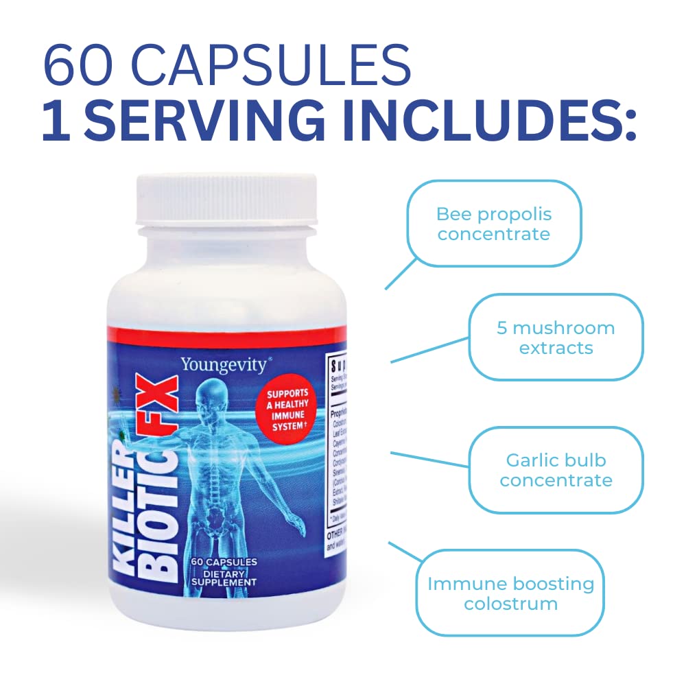 Youngevity Killer Biotic FX Immune System Support Capsules, 60 Capsules