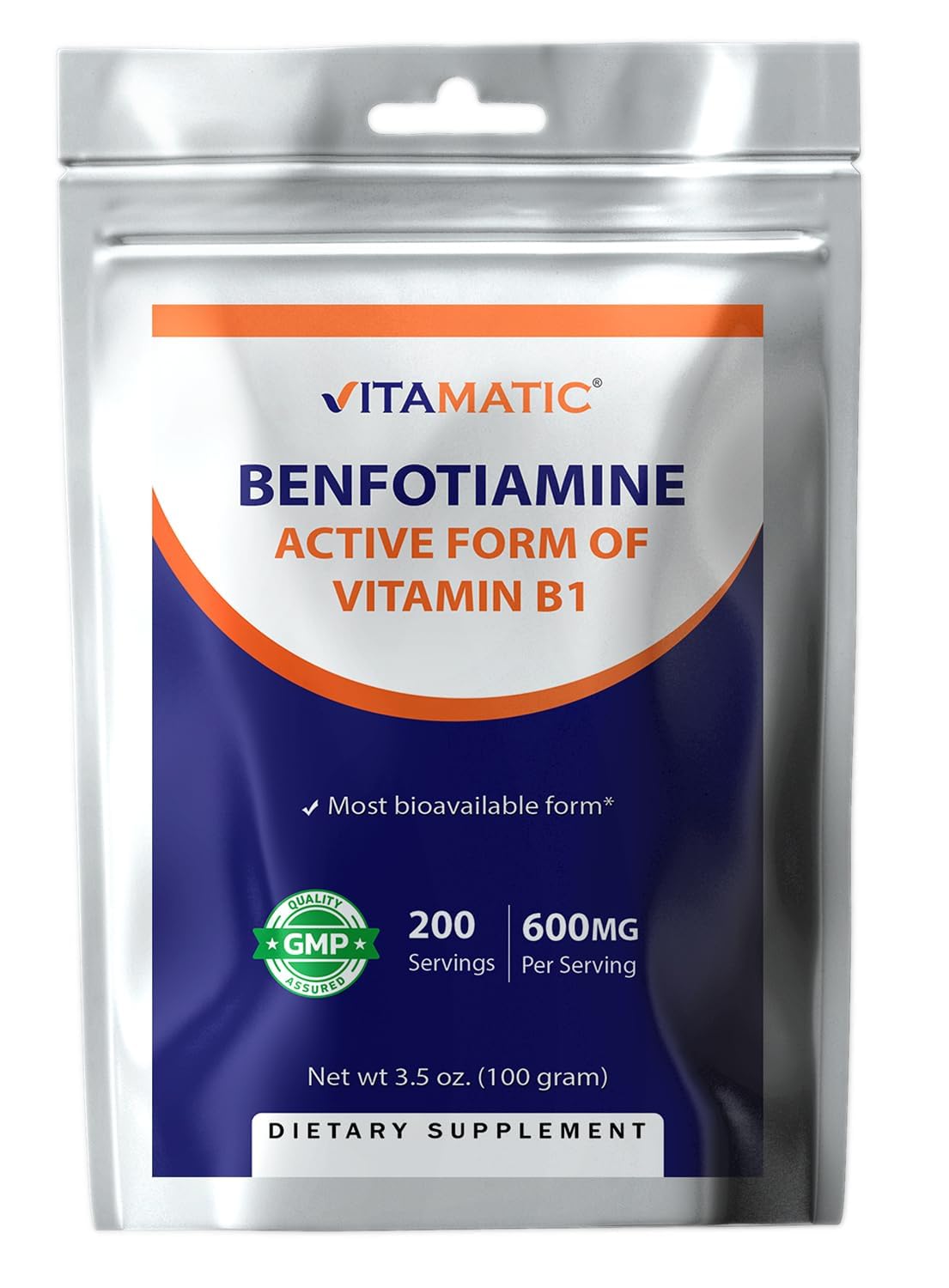 Vitamatic Benfotiamine Pure Powder 1 Count