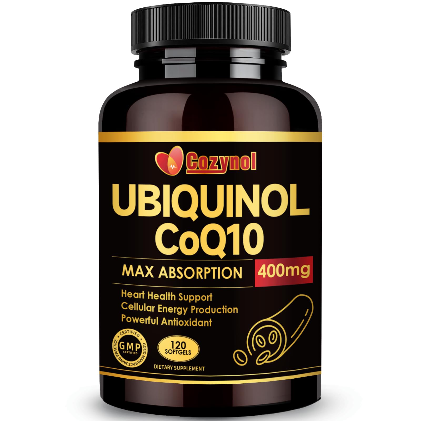 Cozynol Ubiquinol CoQ10 400mg Softgel 120 Count