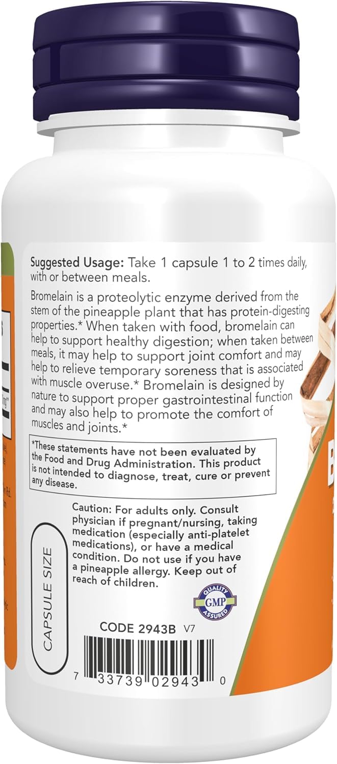 NOW Foods Bromelain 2400 Capsule, 60 Count