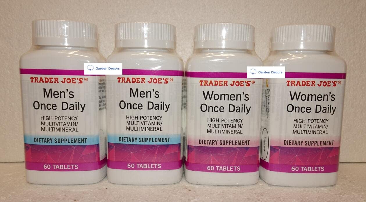 Trader Joe’s Men & Women’s Once Daily High Potency Multivitamin/Multimineral Dietary Supplement 60 Tablets, 4 Bottles