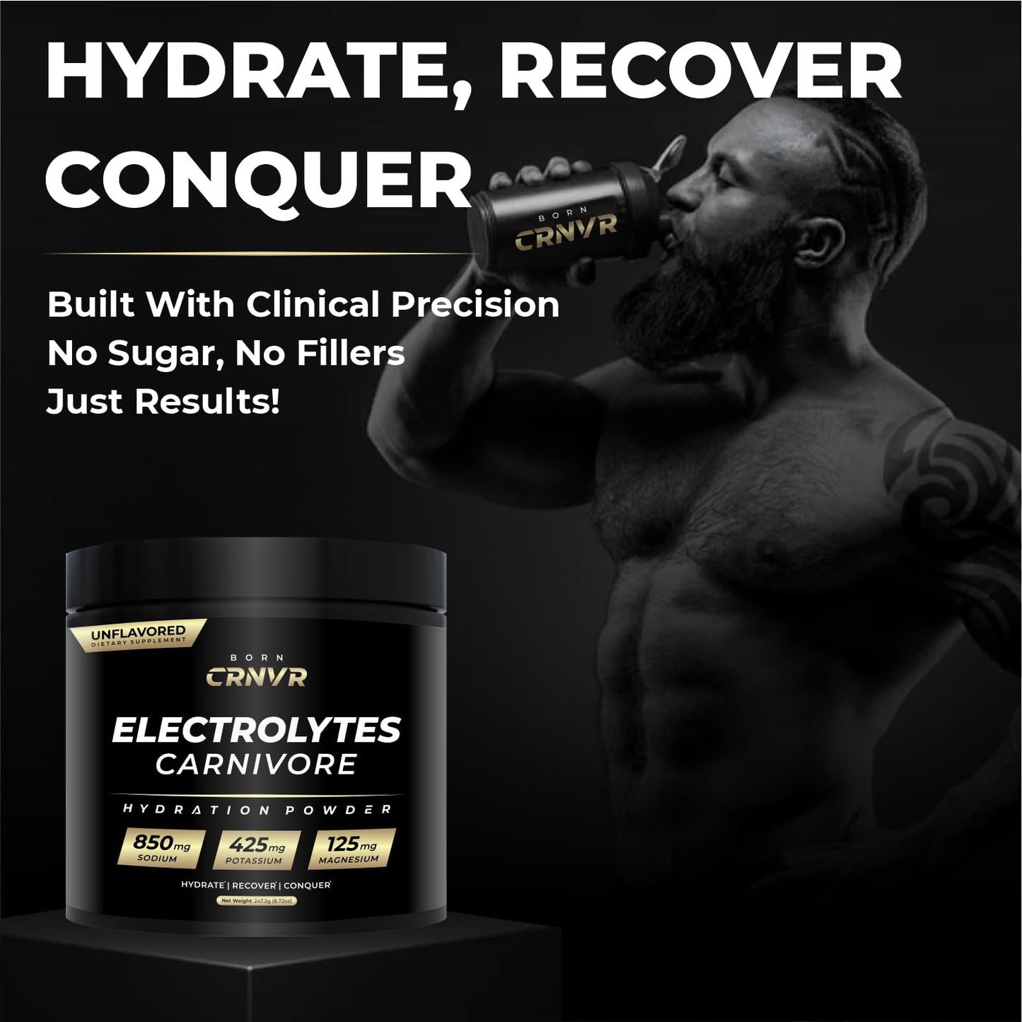 BORN CRNVR Carnivore Electrolytes Powder, 60 Servings