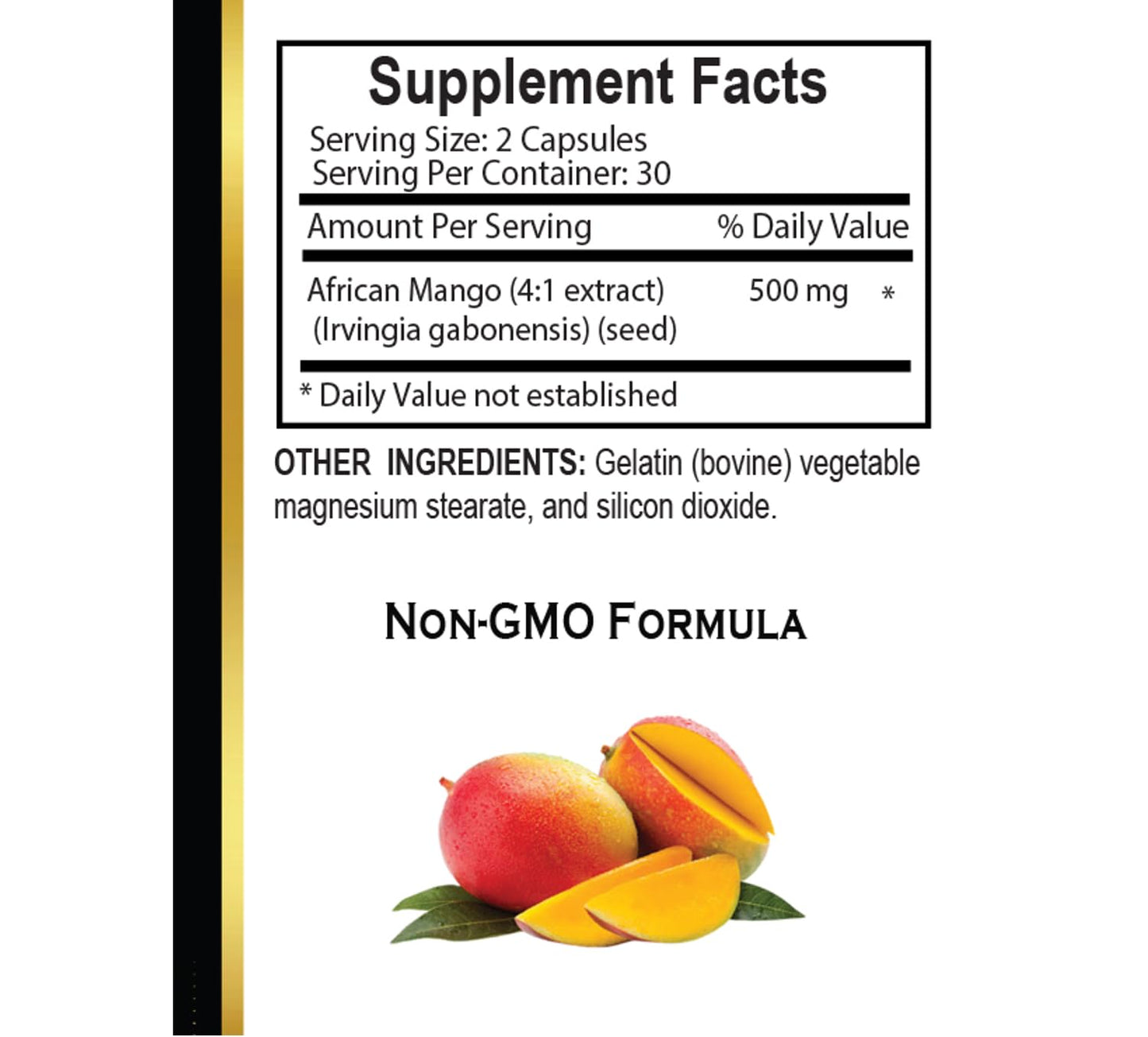 OLANTA TRADE SOLUTION African Mango Supplement Pure Irvingia Gabonensis Extract, Non-GMO, Vegan, Gluten-Free, Supports Energy & Natural Wellness, 120 Capsules