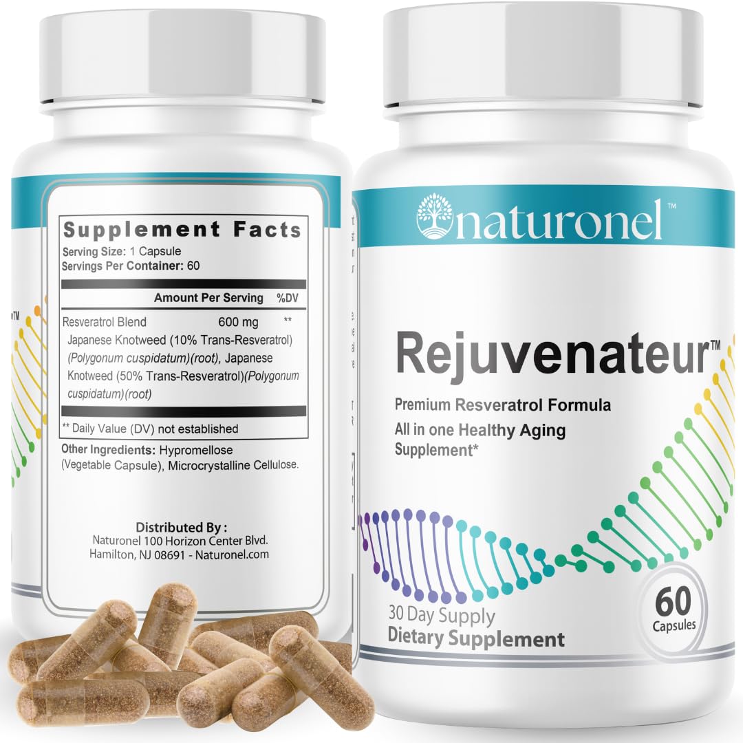 Naturonel Rejuvenateur Premium Resveratrol Complex with Japanese Knotweed Extract, Trans-Resveratrol Capsule, 60 Count
