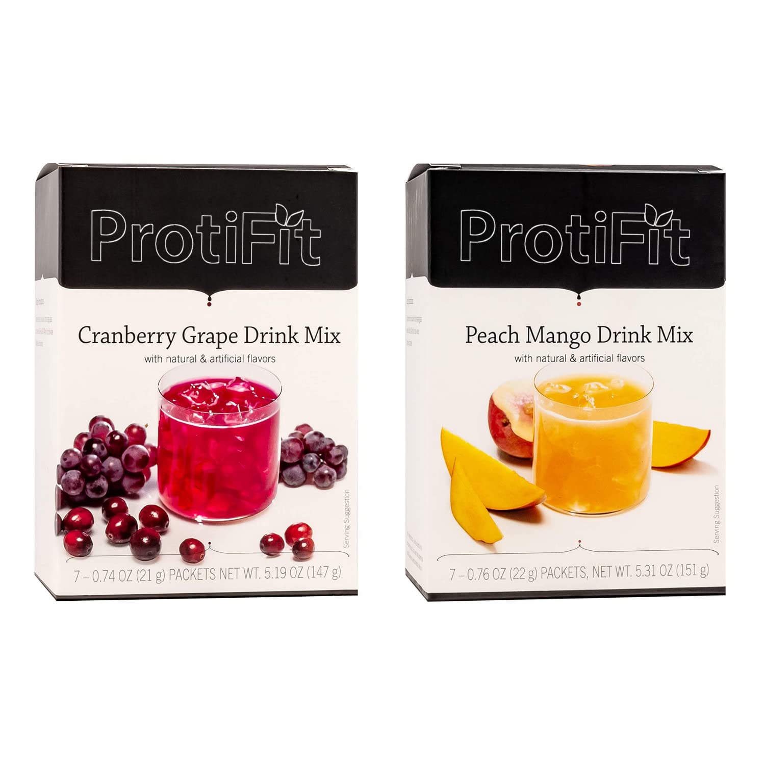 ProtiFit High Protein Cranberry Grape & Peach Mango Fruit Drink Powder, 2 Pack