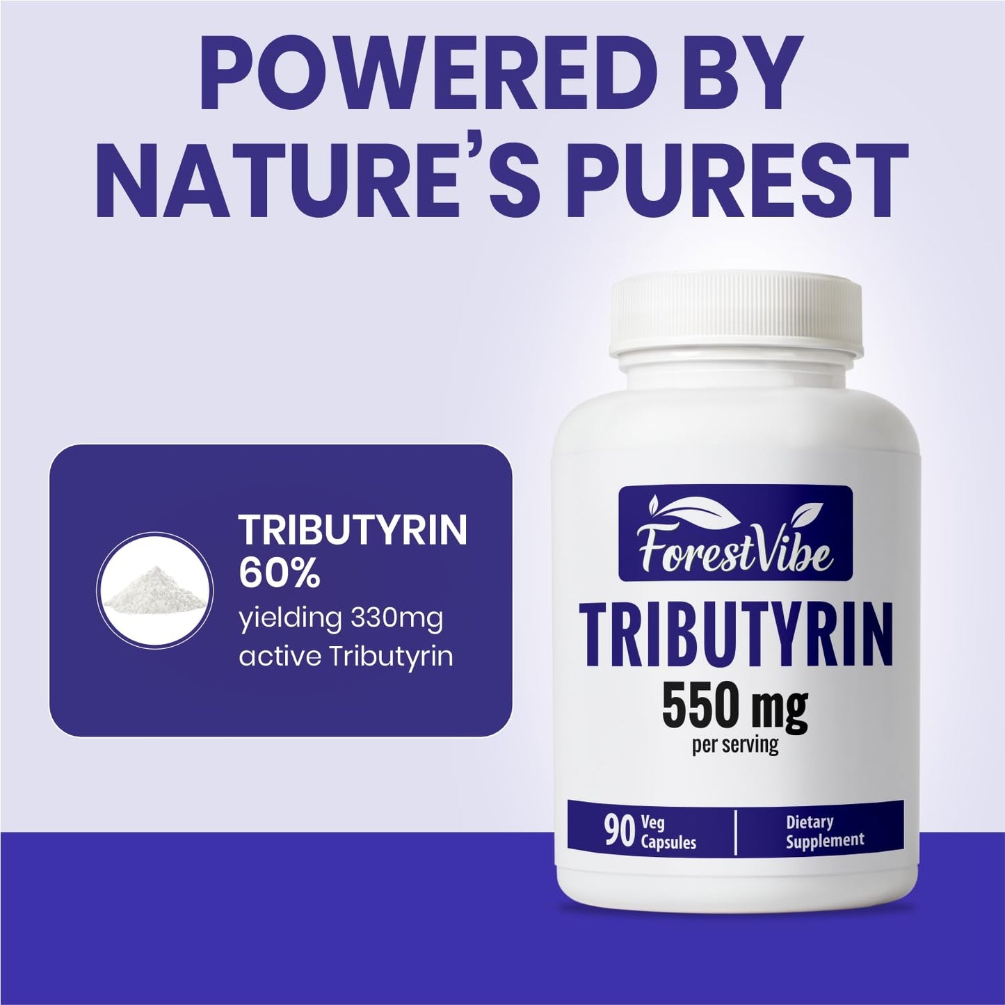 ForestVibe Tributyrin Supplement 550mg Capsule, 90 Capsules