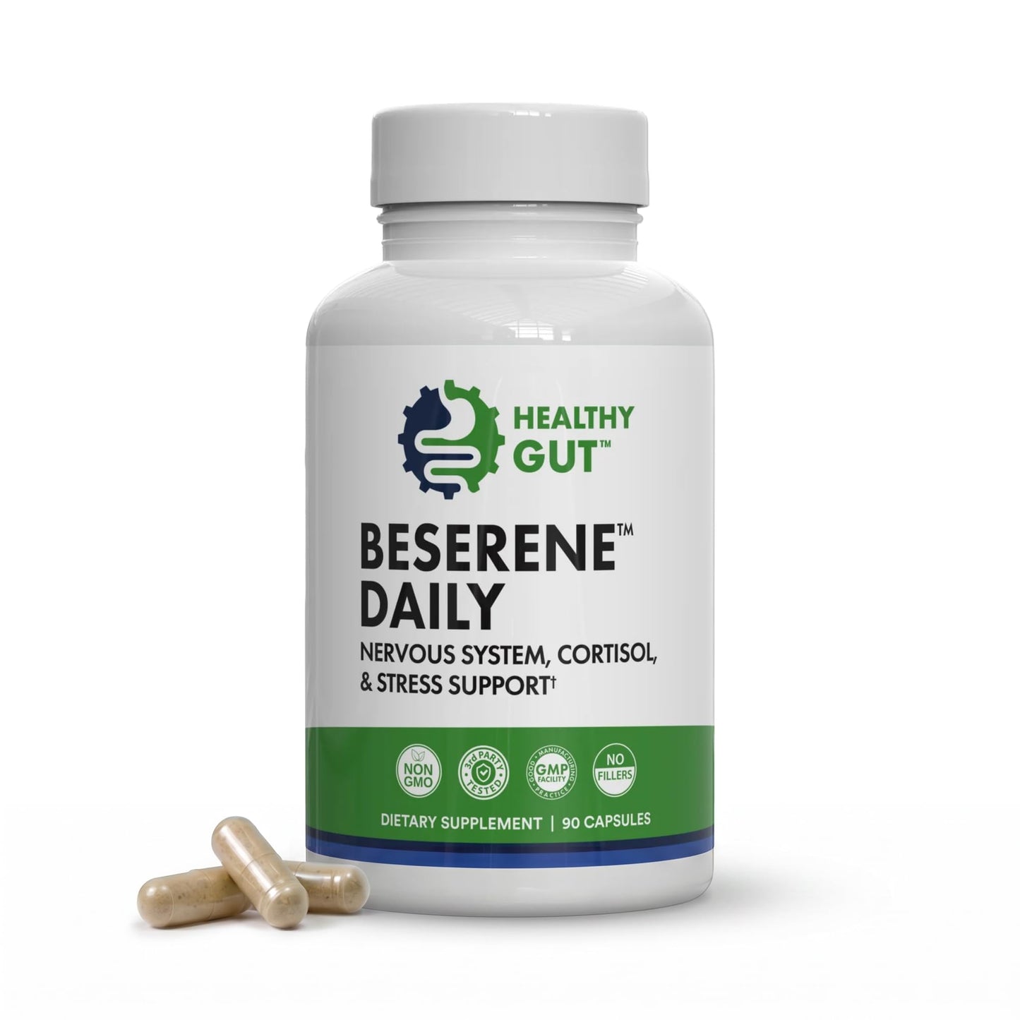Healthy Gut BeSerene Daily Cortisol & Stress Support Capsules 90 Count