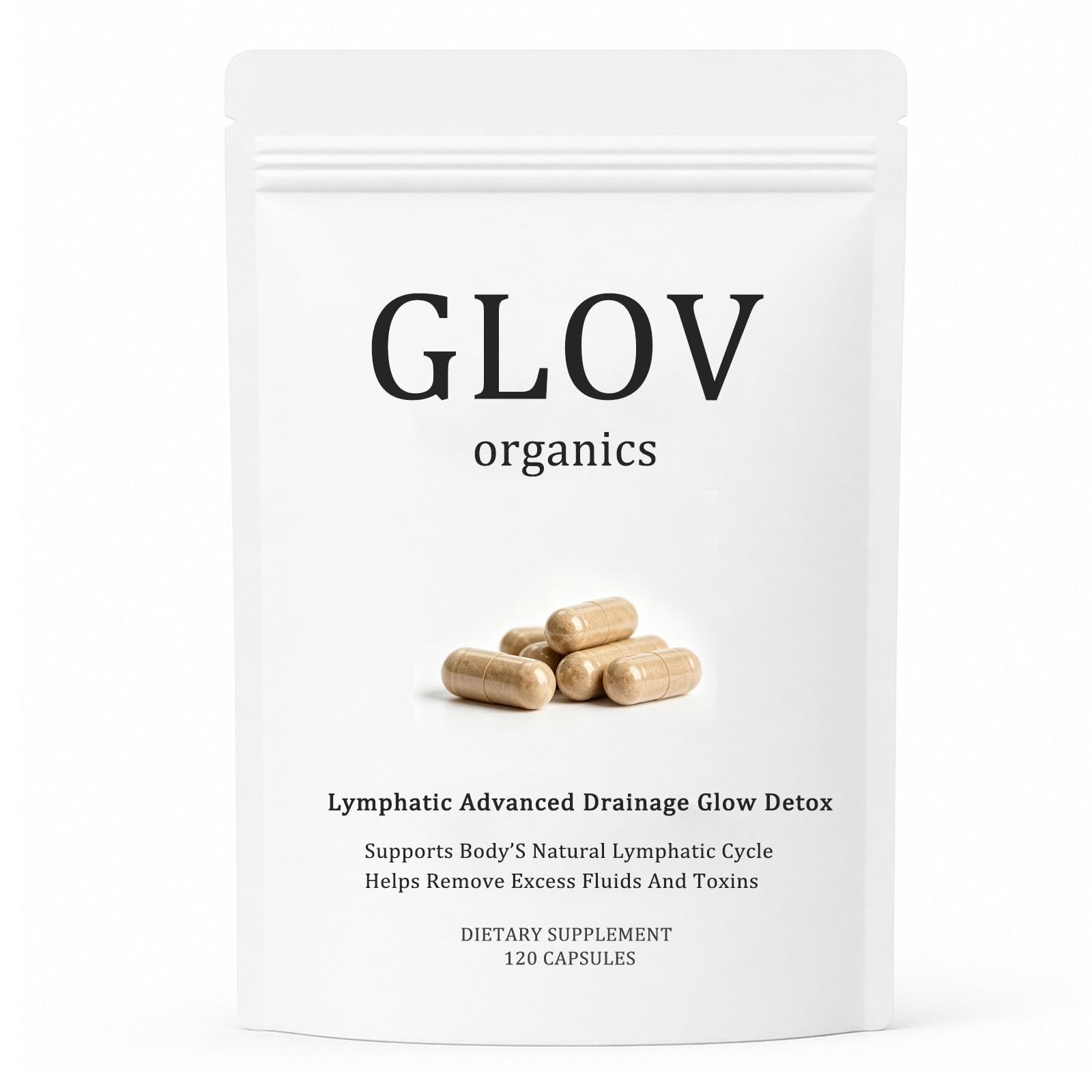Glov Organics Lymphatic Advanced Drainage Glow Detox, Wellness Formula, 120 Capsules