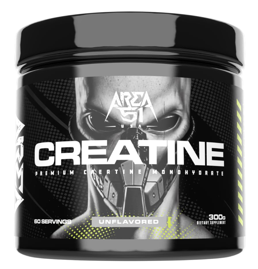 AREA 51 USA Premium Creatine Monohydrate Powder, 10.58 Ounce, 60 Servings
