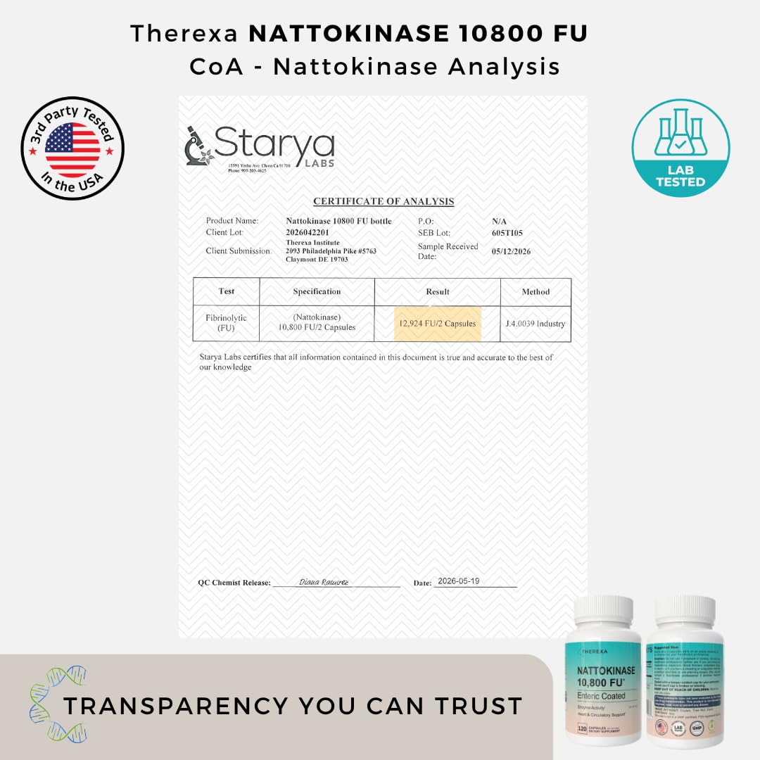 THEREXA Nattokinase 10800 FU Capsule 120 Count