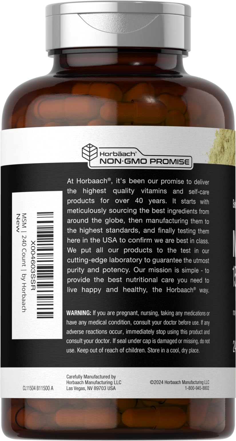 Horbäach MSM 1500mg Capsules, 240 Count