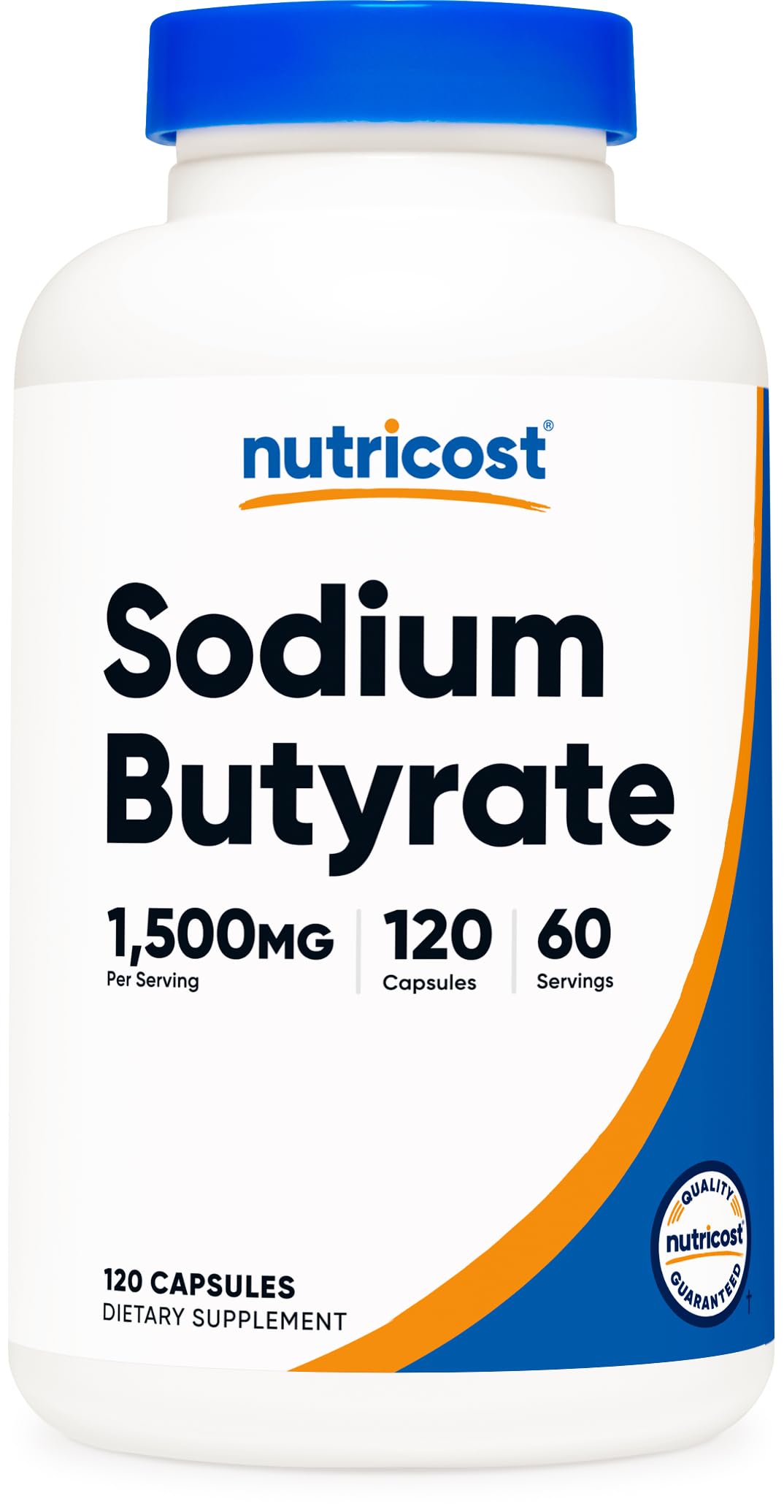 Nutricost Sodium Butyrate 1,500mg Per Serving, 120 Capsules