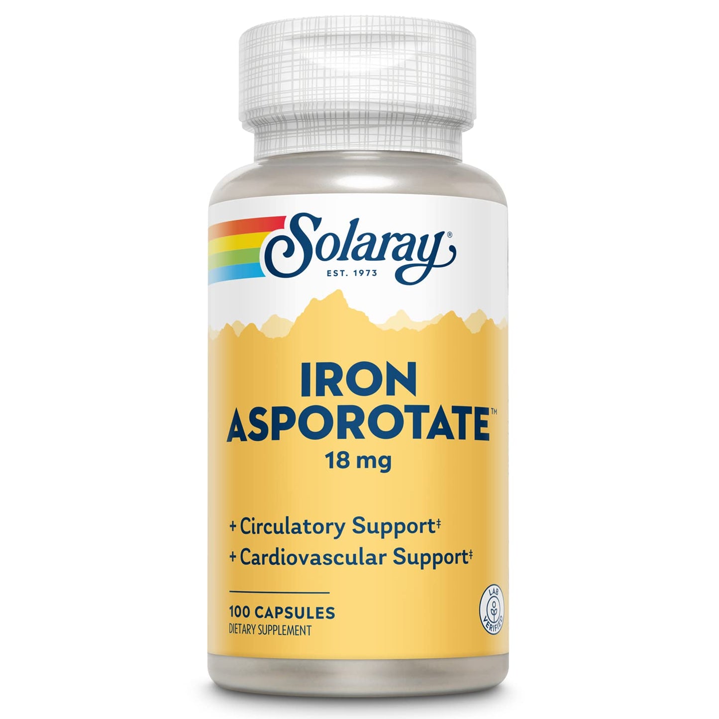 Solaray Iron Asporotate Capsules, 100 Count