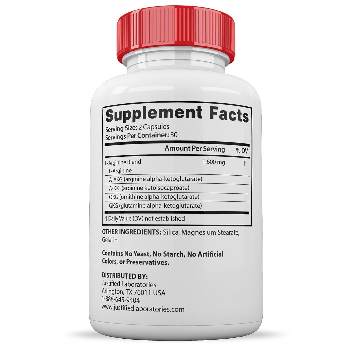 Justified Laboratories Vital Grow XL Extreme for Men's Health, 120 Capsules