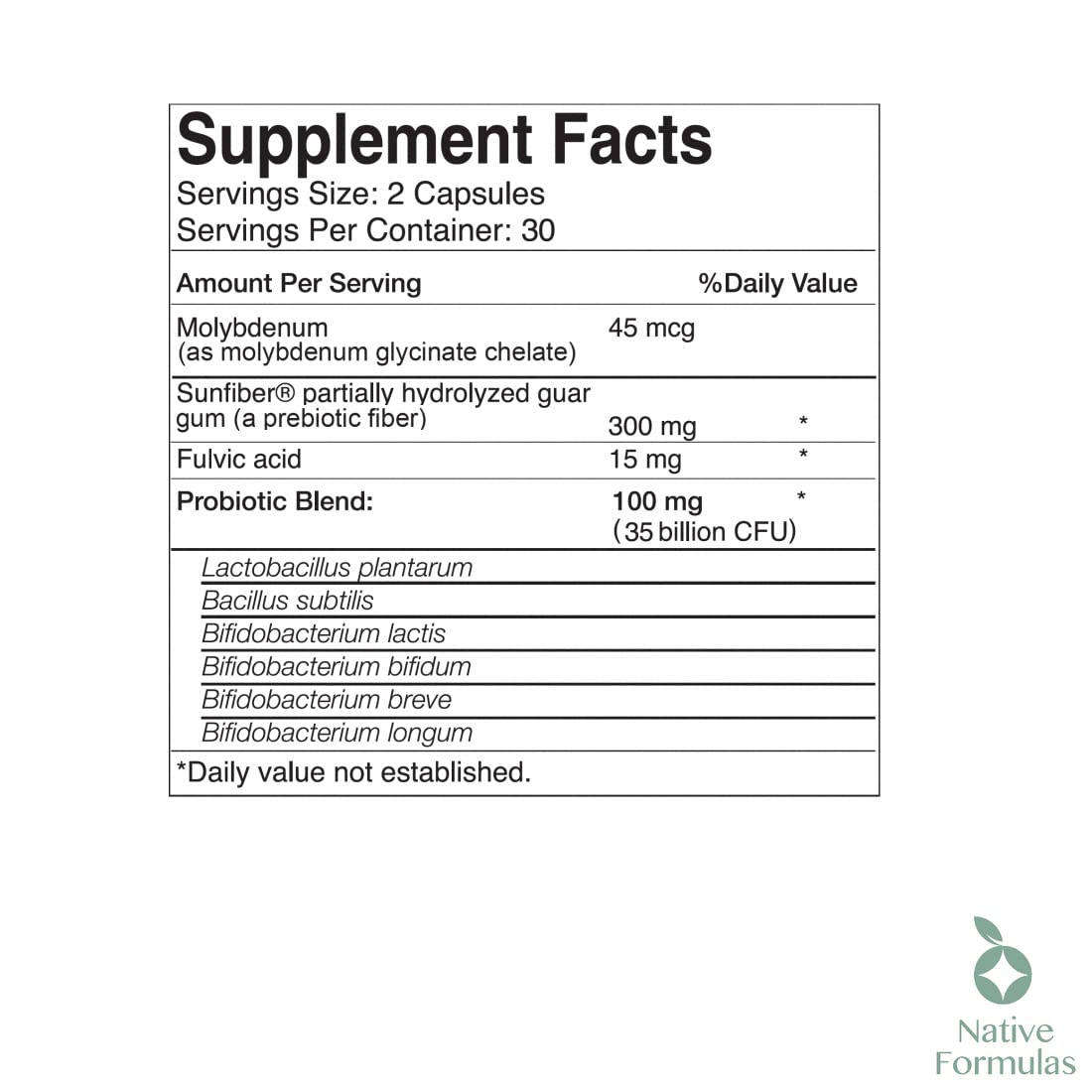 Native Formulas Biome V3 Probiotic, Prebiotic, & Fulvic Minerals Supplements 60 Vegan Capsules - 35 Billion CFU, 6 Strains, FODMAP Friendly, Supports Digestive, Immune & Gut Health