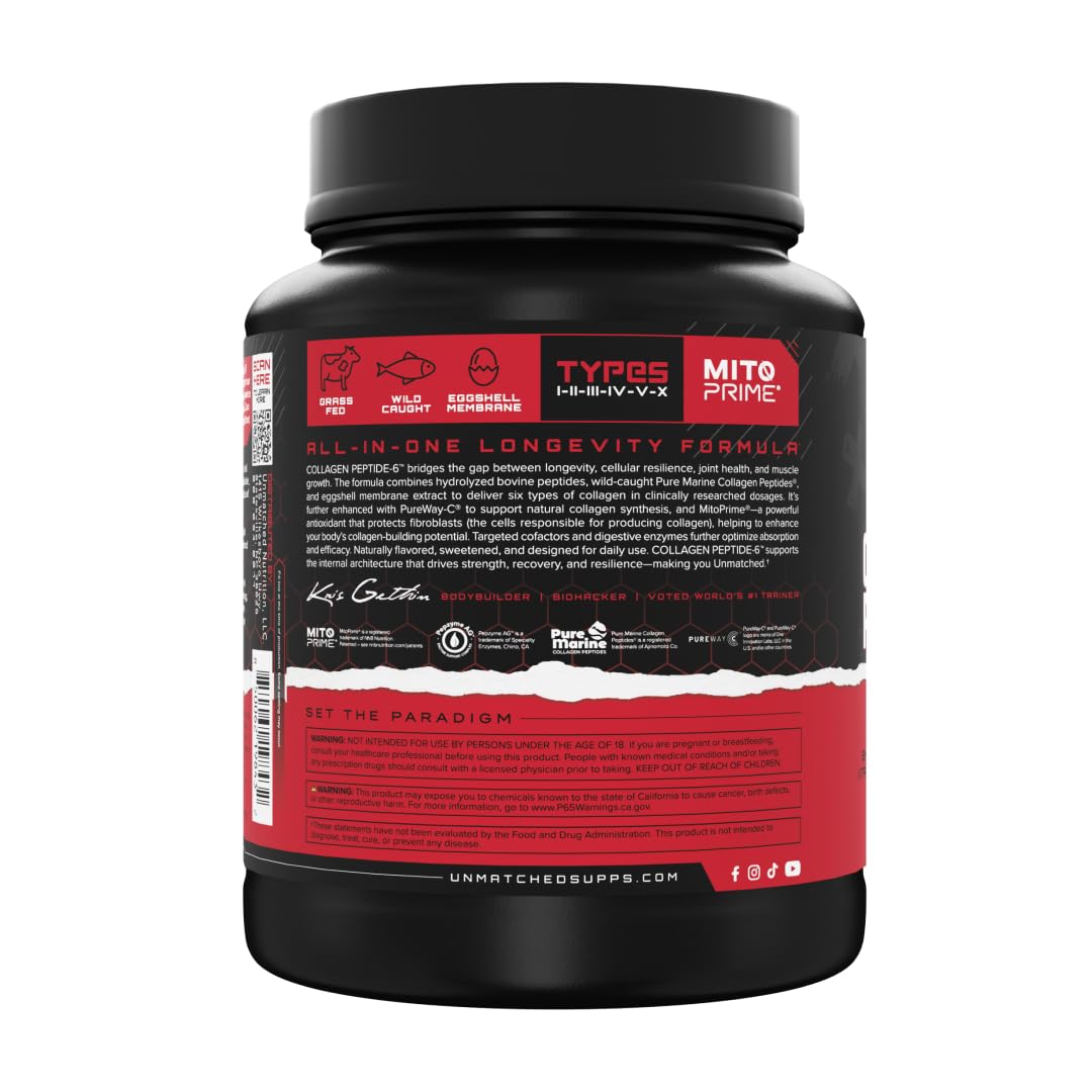 Unmatched Collagen Peptide-6 Powder, 14.39 oz, 32 Servings