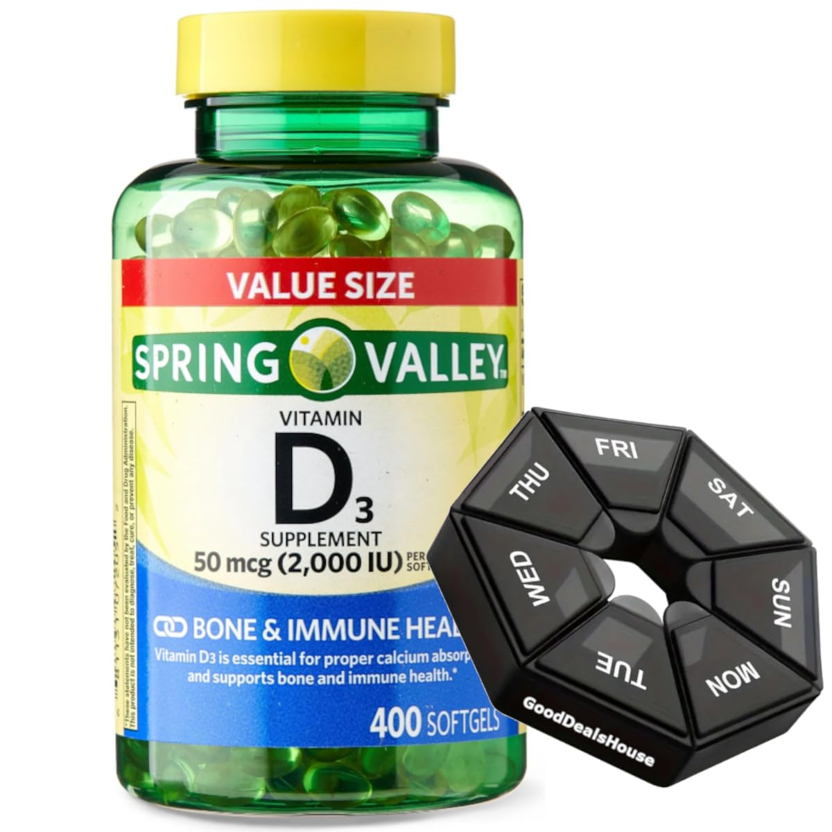 GoodDealsHouse Vitamin D3 50 Mcg (2,000 IU) Softgels 400 Count
