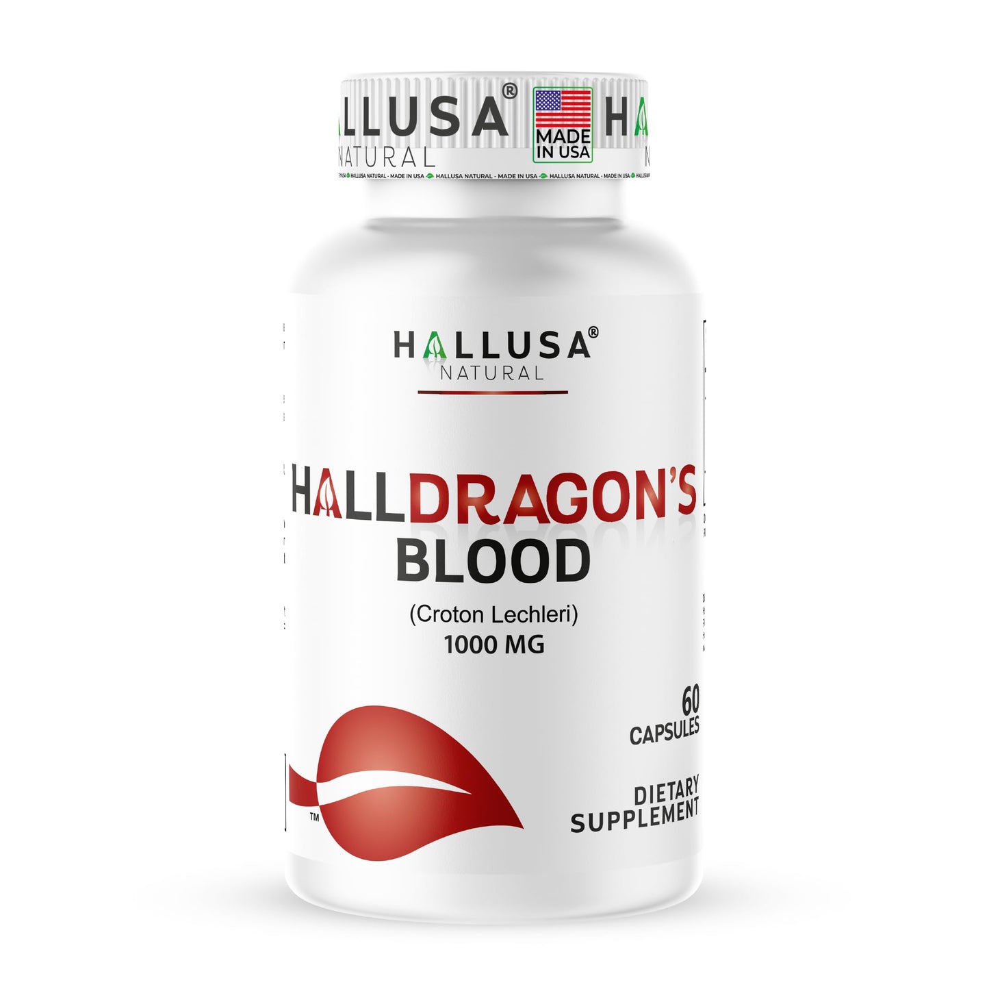 Hallusa Natural Dragon's Blood 1000mg Croton Lechleri Extract Capsule, 60 Count