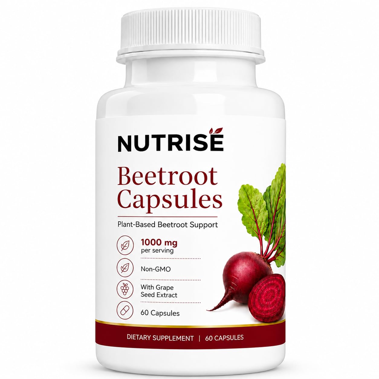 Vitalleap NUTRISE Beetroot Capsules with Grape Seed Extract, 60 Capsules