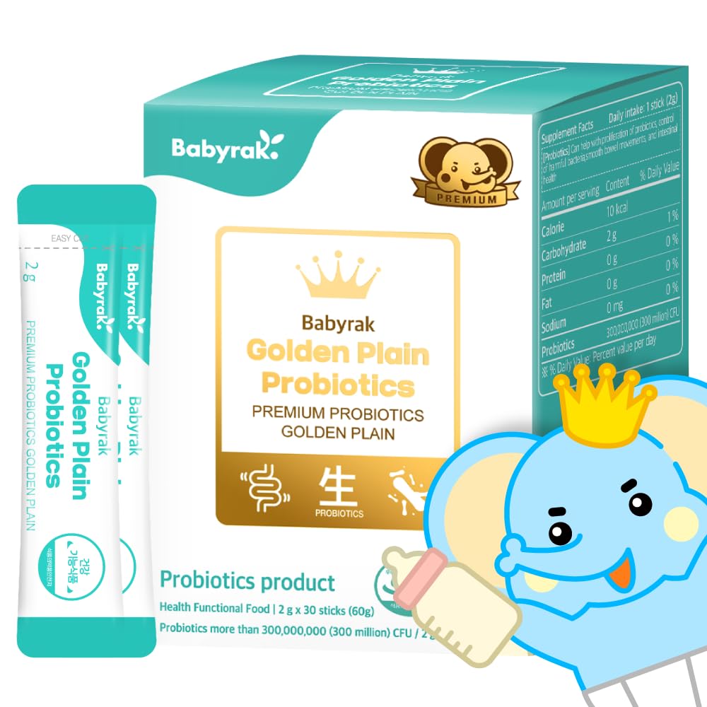 babyrak Golden Plain Probiotics Prebiotics & Probiotics Powder 30 Sticks