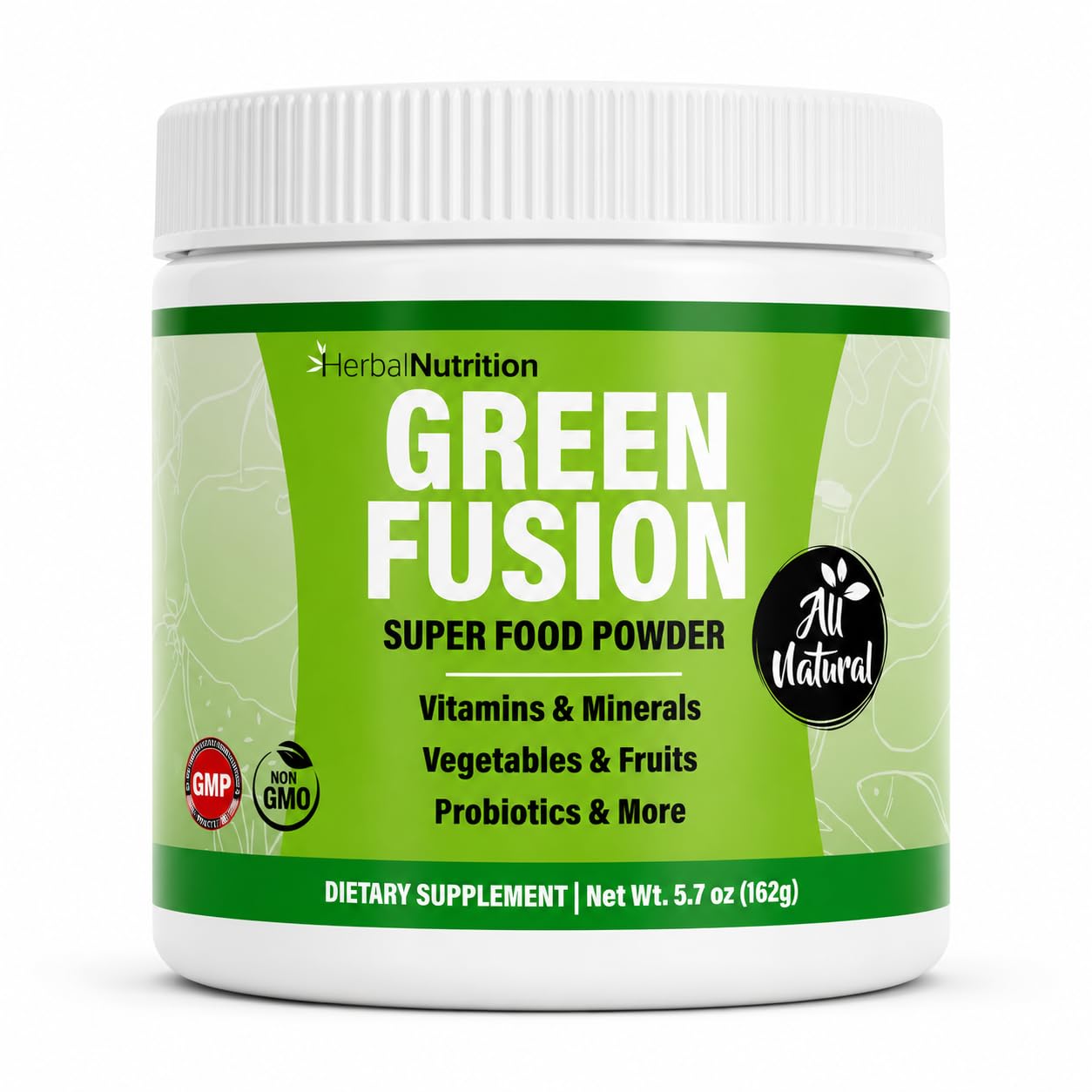 Herbal Nutrition Greens Powder Superfood Fruits & Vegetables Blend Probiotics & More 5.7 Ounce