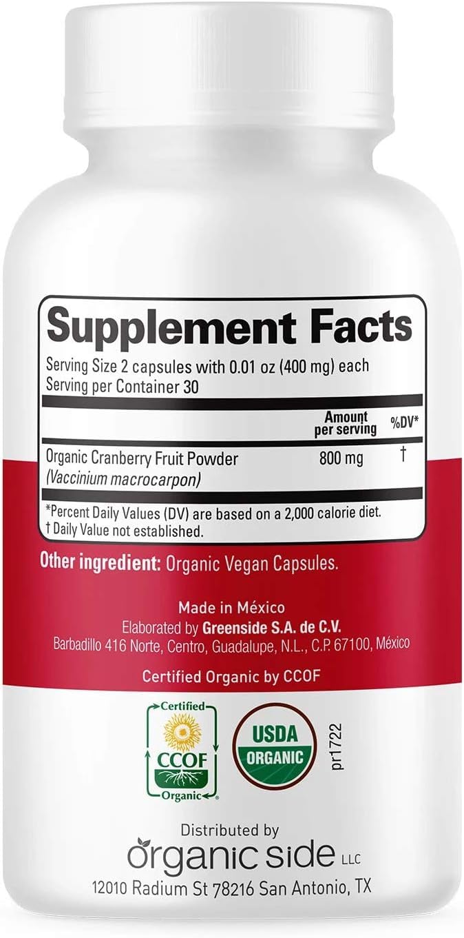 OS Organic Side Organic Cranberry 120 Capsules