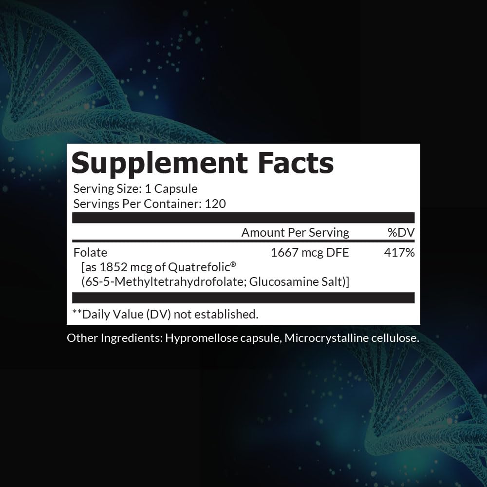 Intelligent Labs 1MG 5-MTHF Methylfolate Capsules, 120 Count