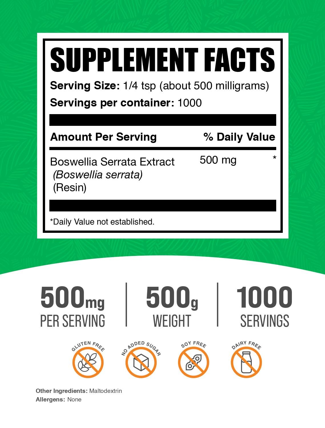 BulkSupplements Boswellia Serrata Extract Powder 17.64 Ounce