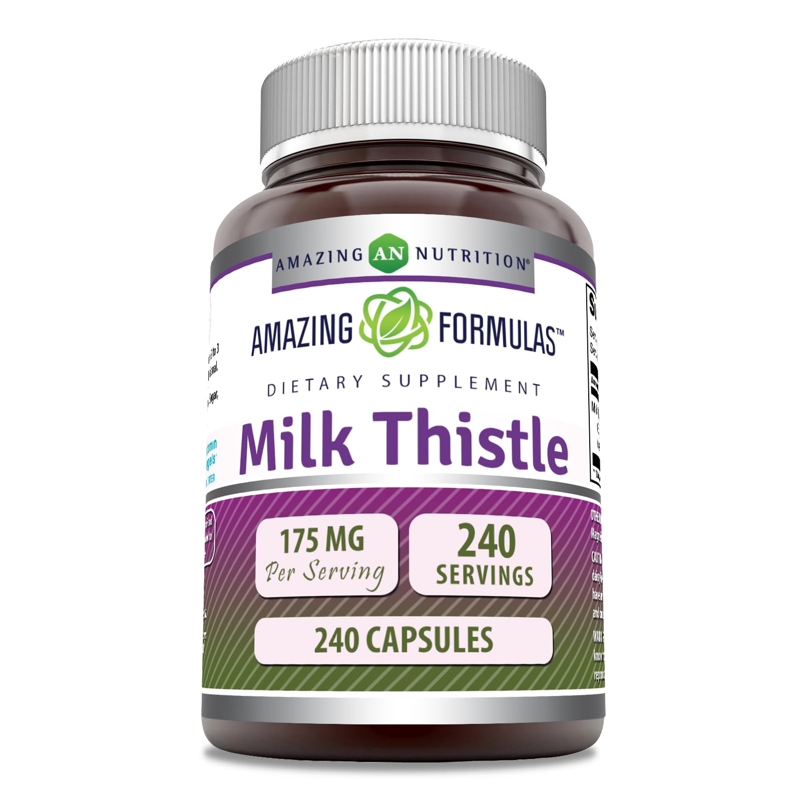 Amazing Nutrition Milk Thistle 175 mg Capsules, 240 Count