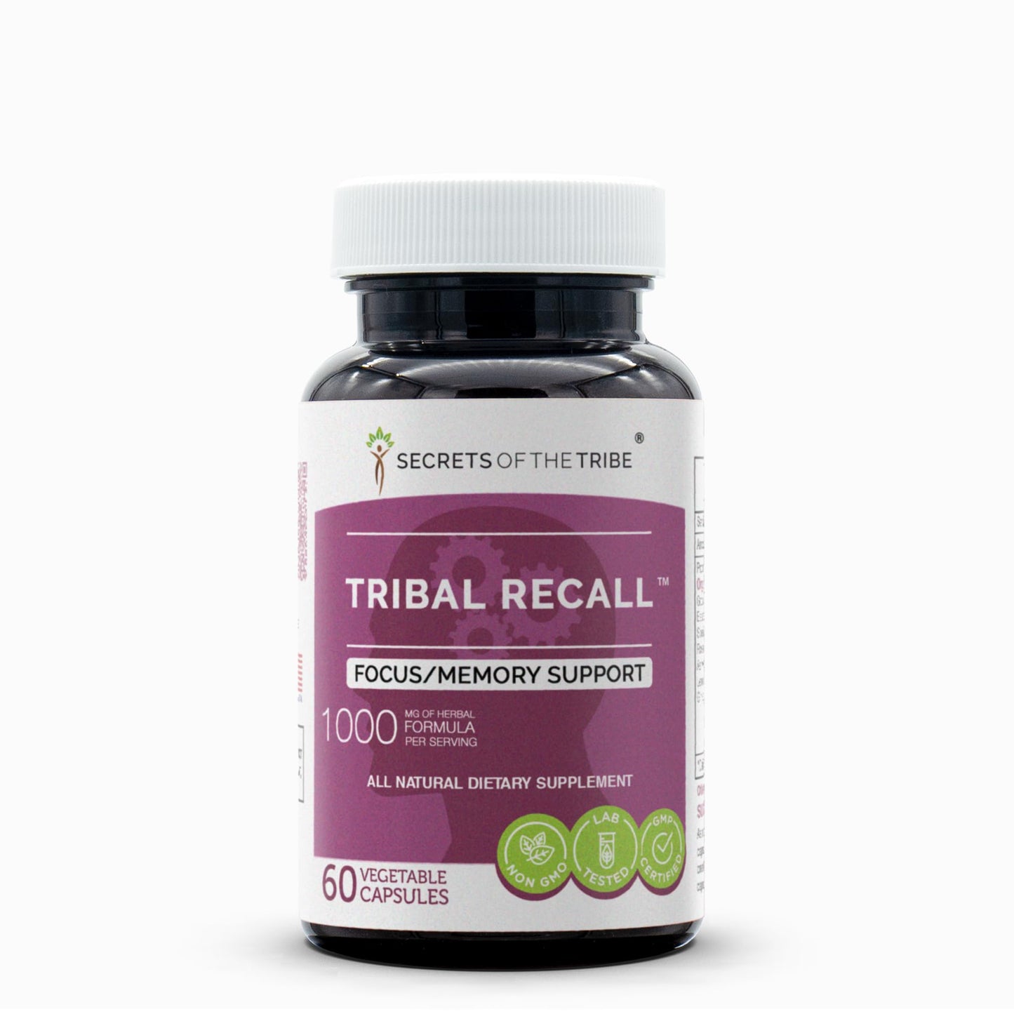 Secrets of the Tribe Tribal Recall Memory Support Herbal Supplement Blend 60 Capsules
