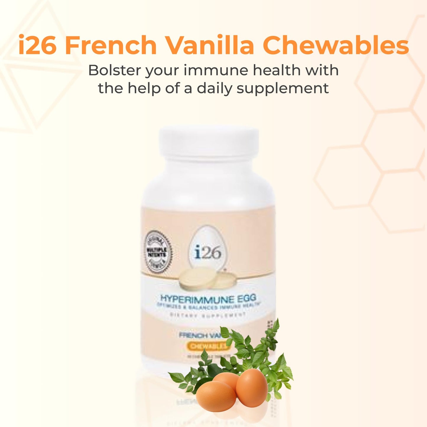 Youngevity i26 Hyperimmune Egg IgY Max French Vanilla Chewable 45 Count