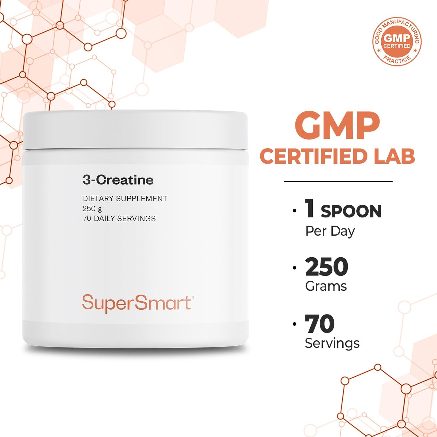 Supersmart 3-Creatine with Creatine Monohydrate Powder 8.8185