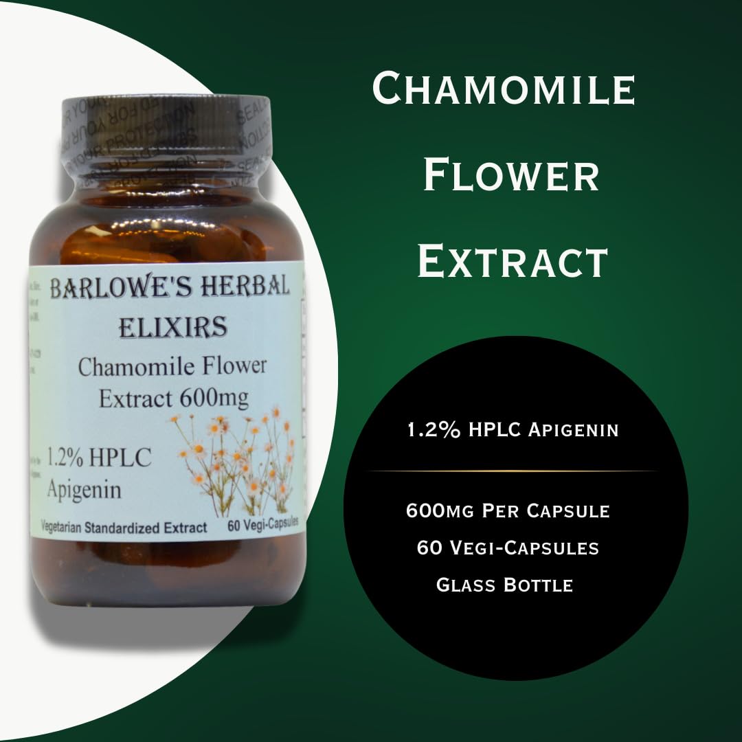 Barlowe's Herbal Elixirs Chamomile Flower Extract Capsules 60 Count