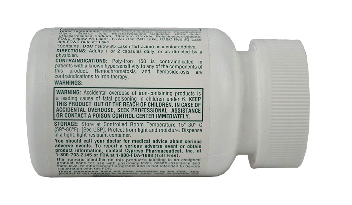 Cypress Pharmaceutical Poly-Iron Capsules 150
