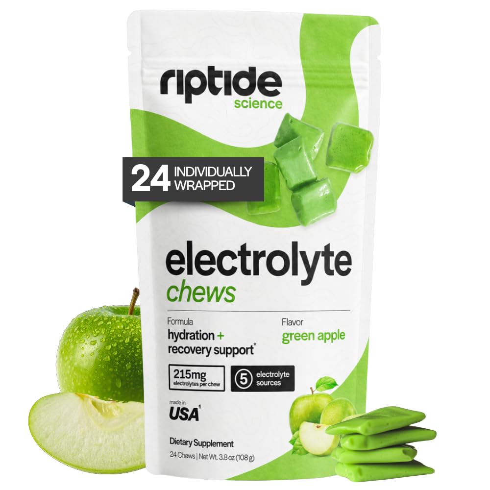 Riptide Electrolyte Chews Green Apple, 24 Chews
