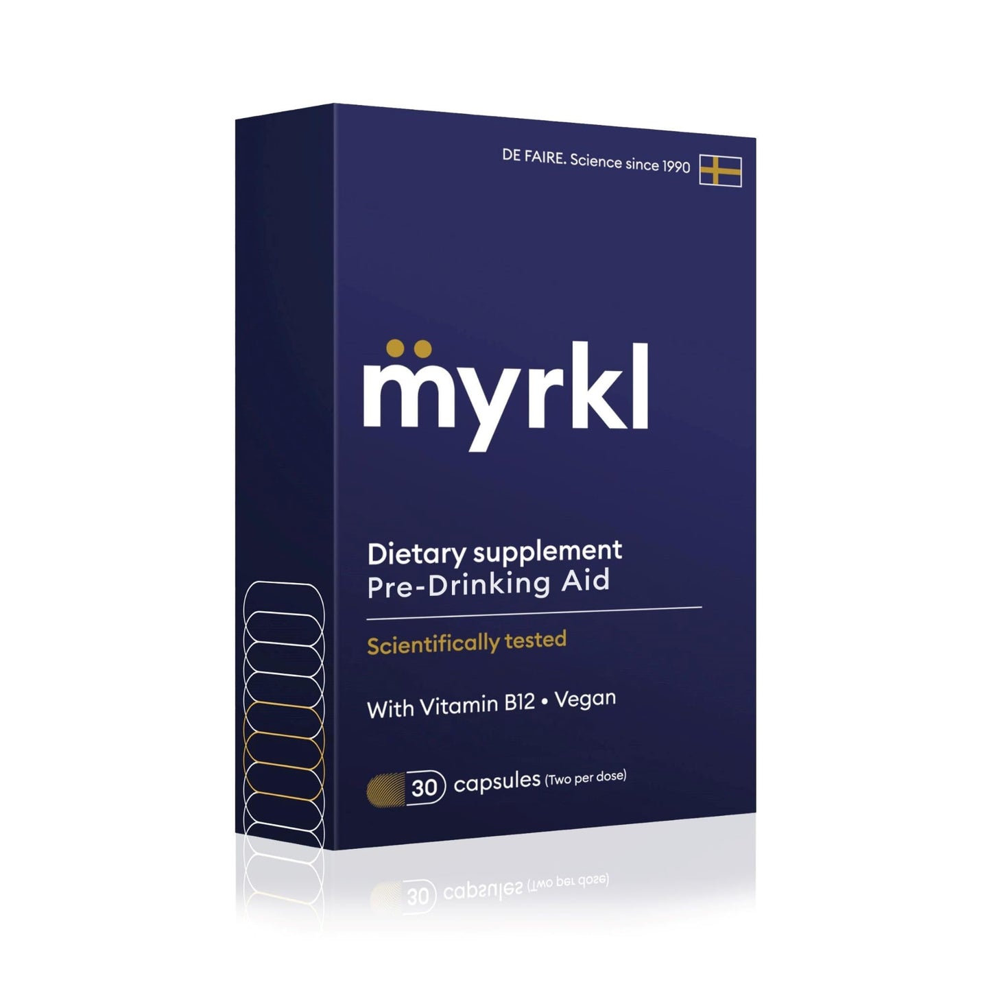 Myrkl Unique Pre-Drinking Supplement for Liver Health Support with Probiotic, L-Cysteine & Vitamin B12, 30 Capsules