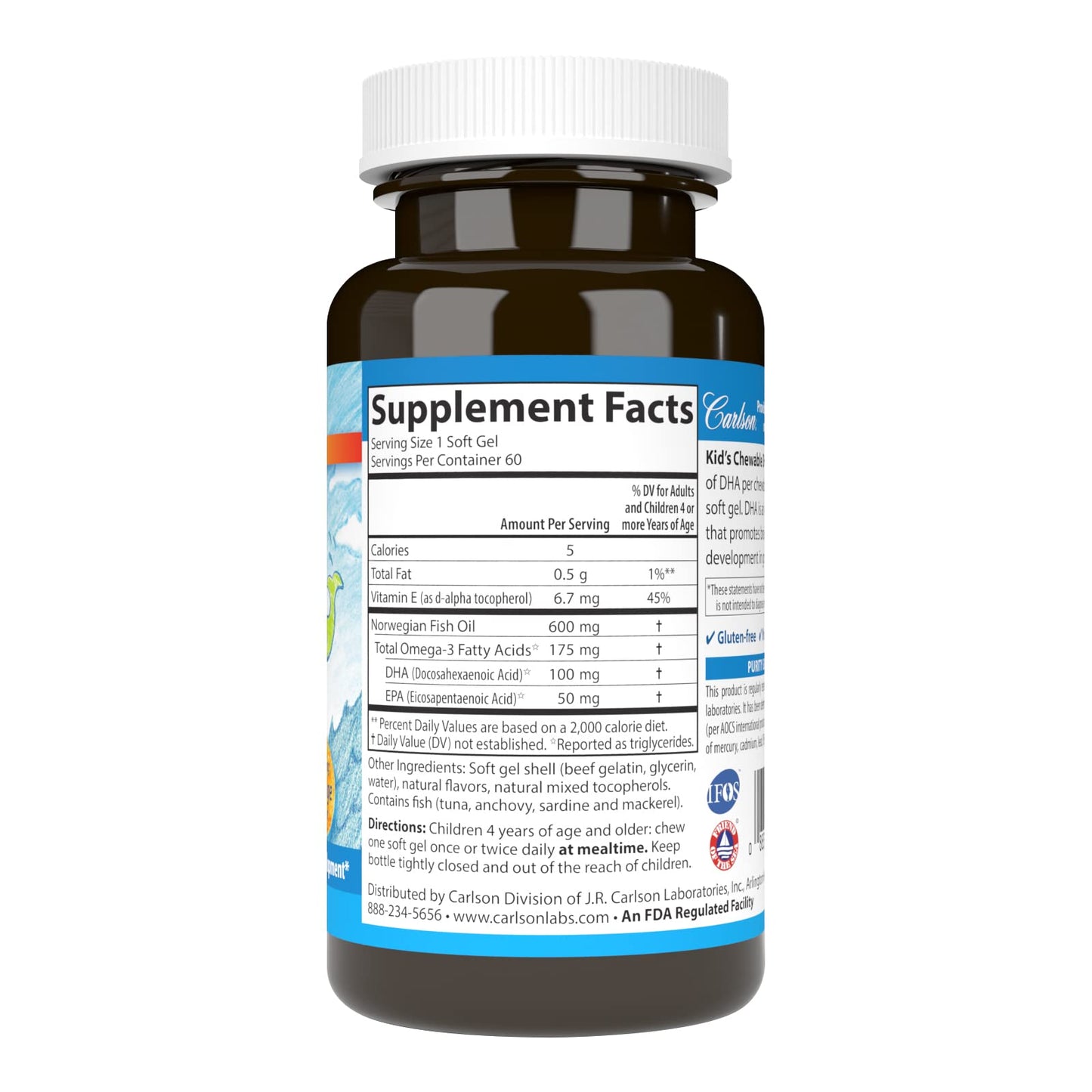 Carlson Kid's Chewable DHA Softgels, 60 Count