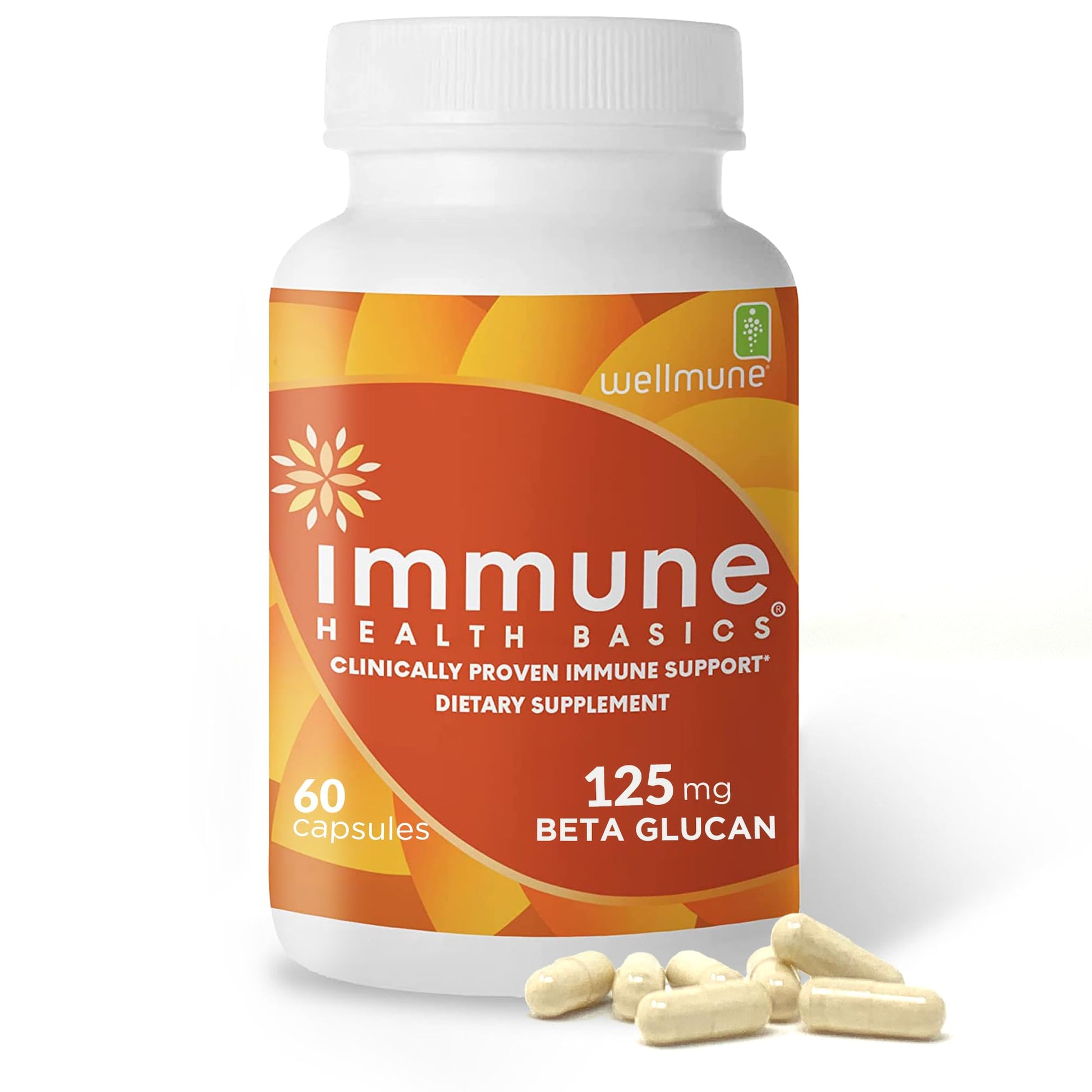 Immune Health Basics Ultra Strength Immunity - Clinically Proven Immune Support - Wellmune Highly Purified Beta Glucan, Vegan Capsules, 60 Count