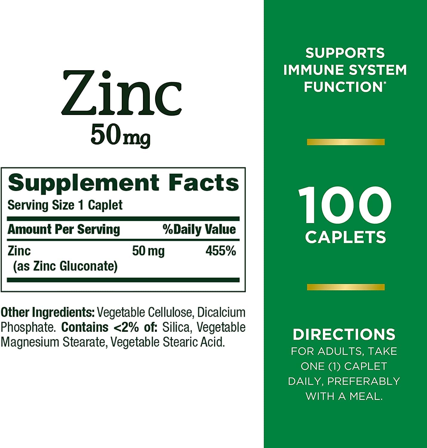 Nature's Bounty Zinc 50 mg Capsule, 300 Count