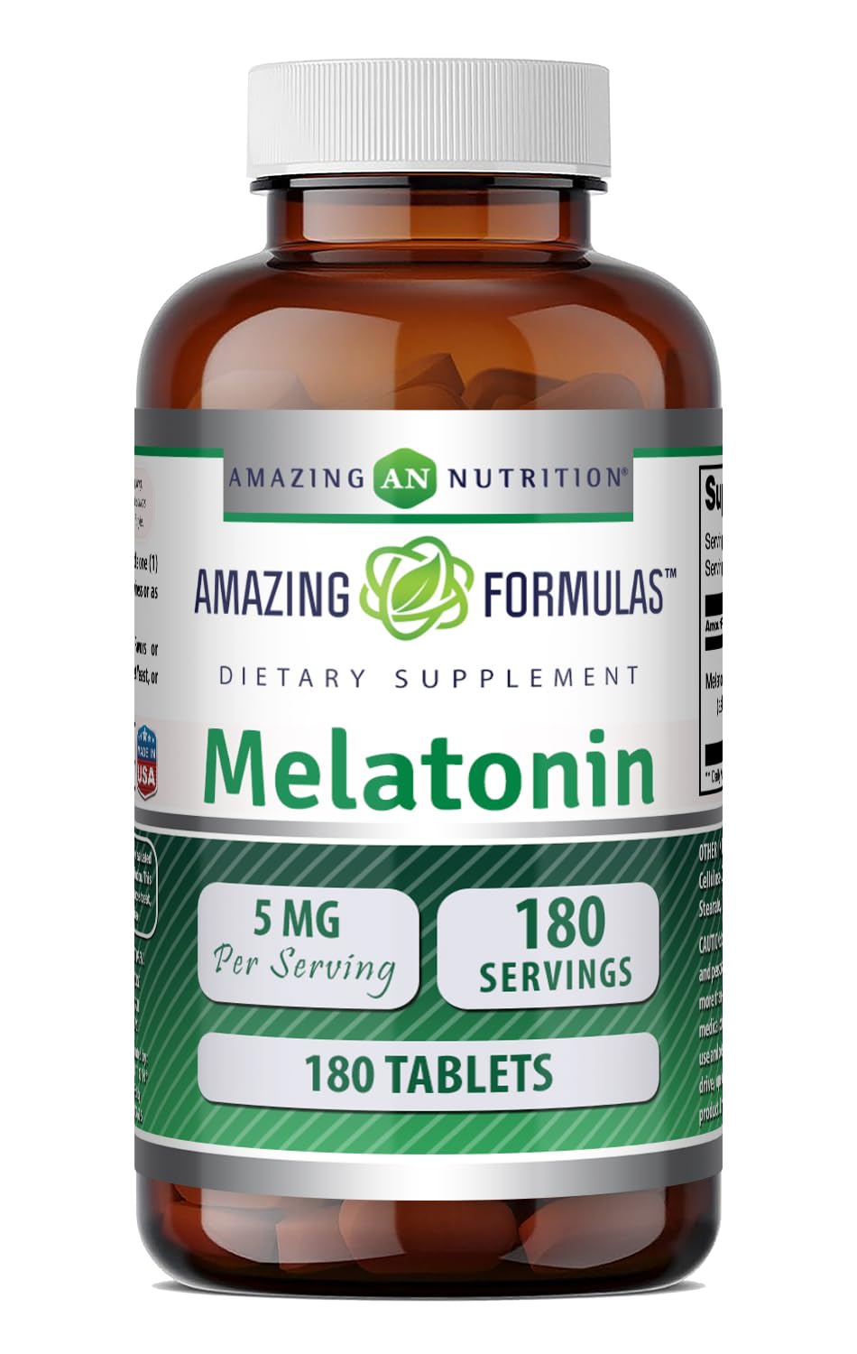 Amazing Nutrition Melatonin Supplement 5 mg Tablet 180 Count