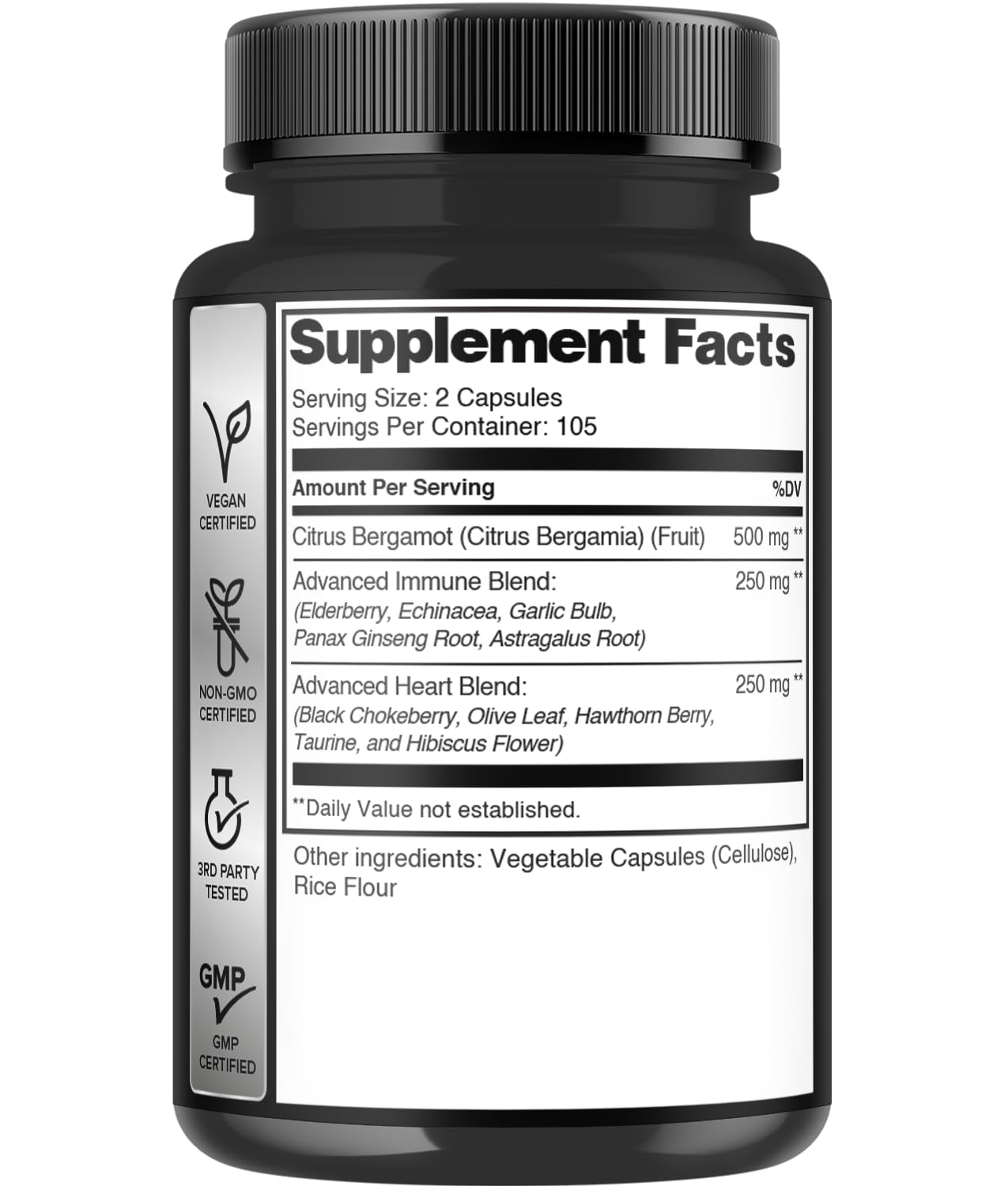 WELBUDA Citrus Bergamot with Olive Leaf, Hawthorn Berry & More Capsules, 210 Count
