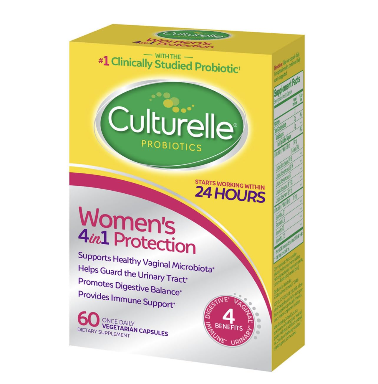 Culturelle Women's Healthy Balance Daily Probiotics Capsules, 120 Count
