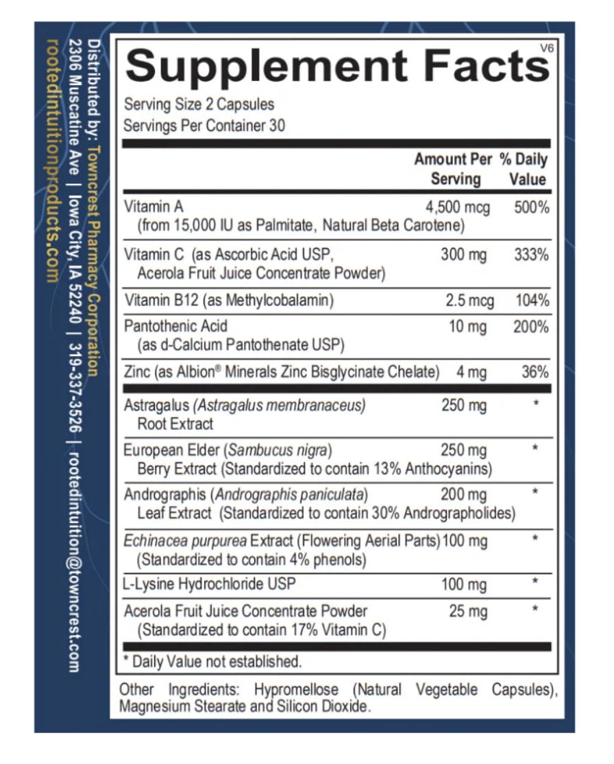 Rooted Intuition ImmunoBoost Capsule 60 Count